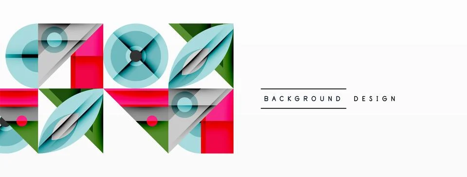 Dynamic geometric composition with sharp angles, circular forms, and gradient 스톡 일러스트