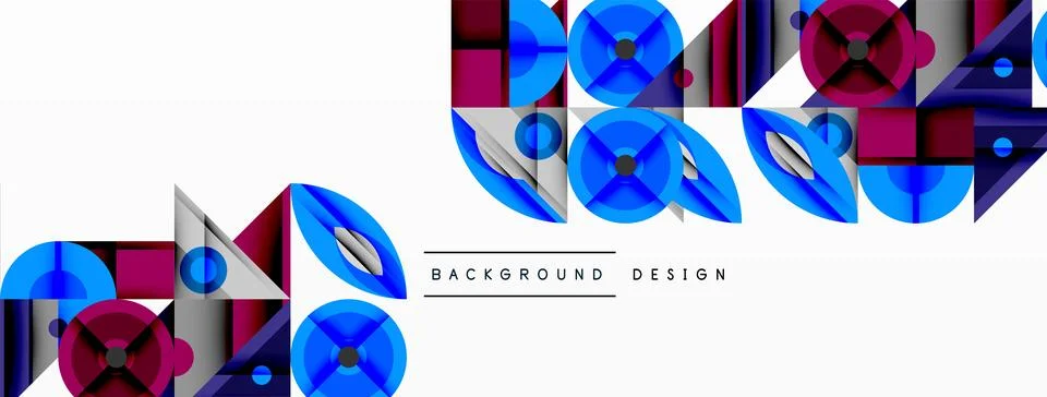 Dynamic geometric composition with sharp angles, circular forms, and gradient 스톡 일러스트