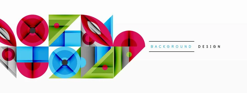 Dynamic geometric composition with sharp angles, circular forms, and gradient イラスト素材