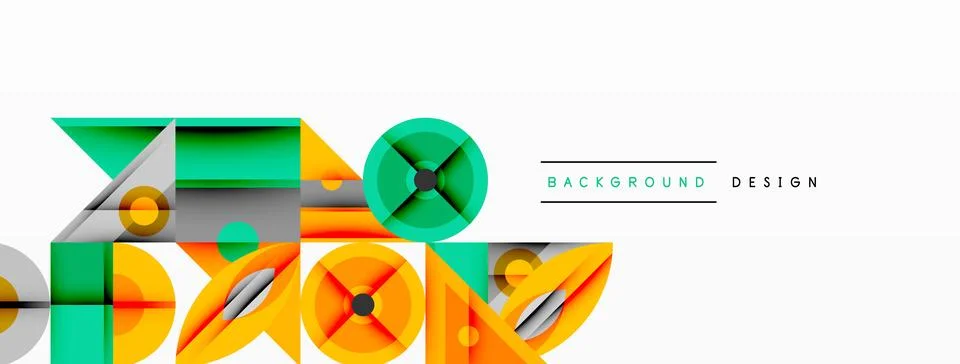 Dynamic geometric composition with sharp angles, circular forms, and gradient イラスト素材