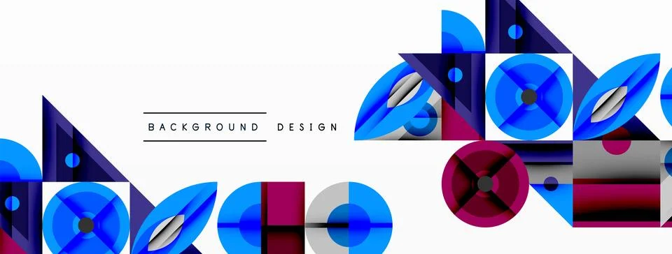 Dynamic geometric composition with sharp angles, circular forms, and gradient 스톡 일러스트