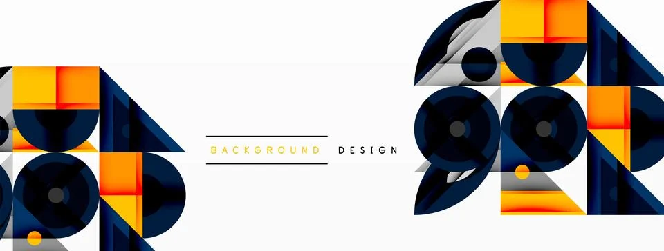 Dynamic geometric composition with sharp angles, circular forms, and gradient 스톡 일러스트