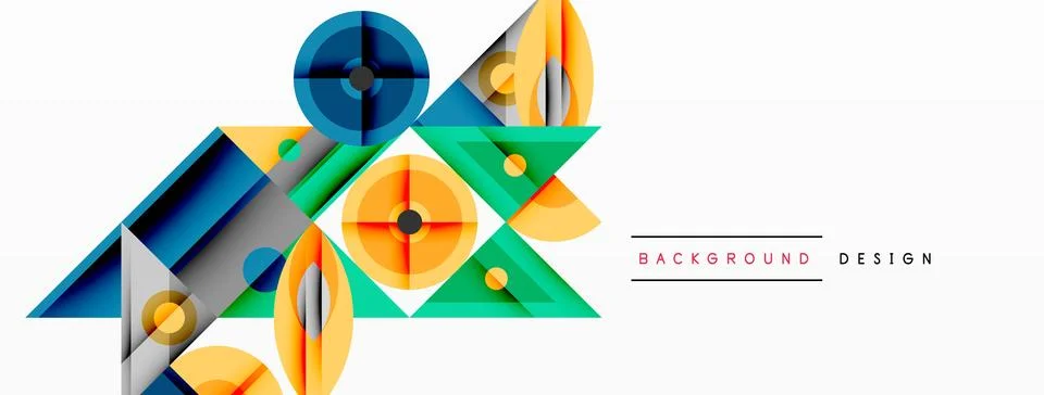 Dynamic geometric composition with sharp angles, circular forms, and gradient イラスト素材