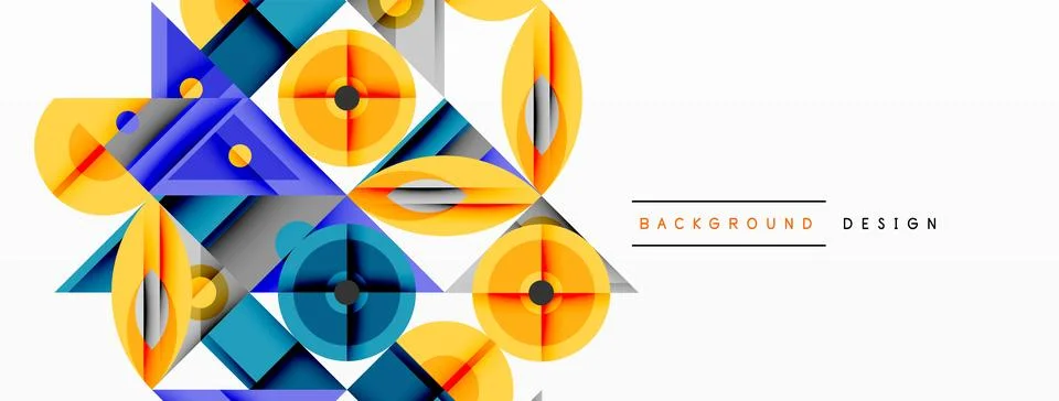 Dynamic geometric composition with sharp angles, circular forms, and gradient 스톡 일러스트