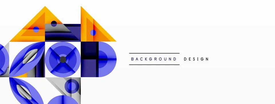 Dynamic geometric composition with sharp angles, circular forms, and gradient 스톡 일러스트