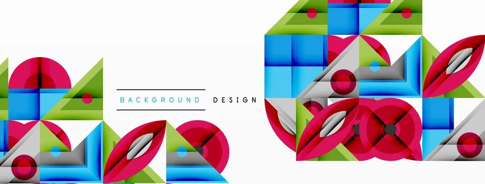Dynamic geometric composition with sharp angles, circular forms, and gradient 스톡 일러스트