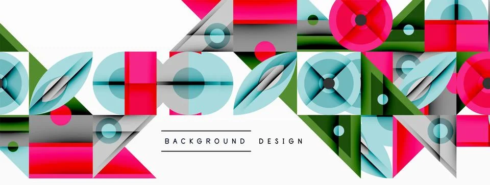 Dynamic geometric composition with sharp angles, circular forms, and gradient イラスト素材