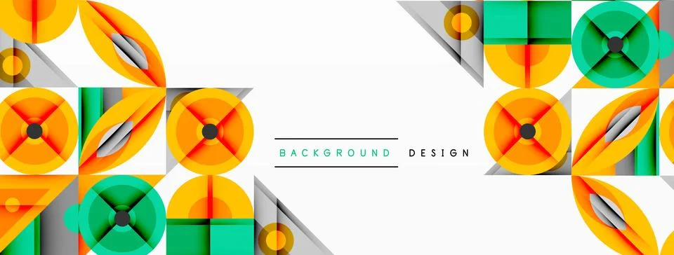 Dynamic geometric composition with sharp angles, circular forms, and gradient 스톡 일러스트