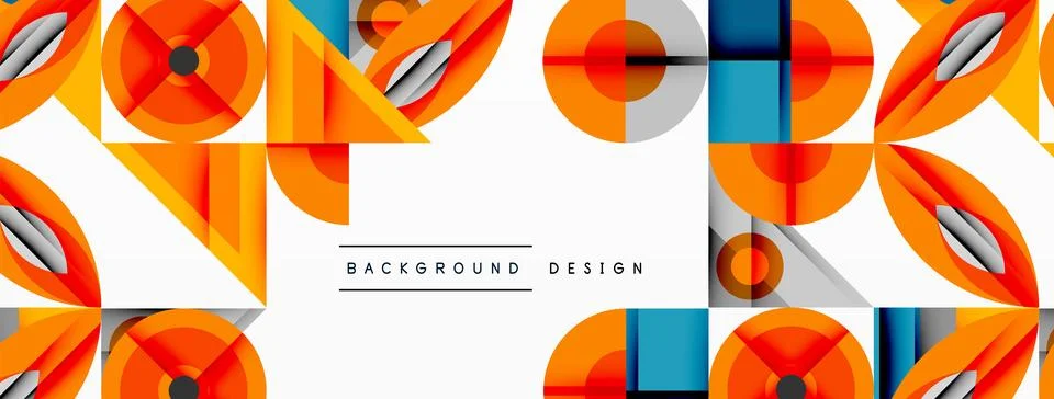 Dynamic geometric composition with sharp angles, circular forms, and gradient Stock Illustration
