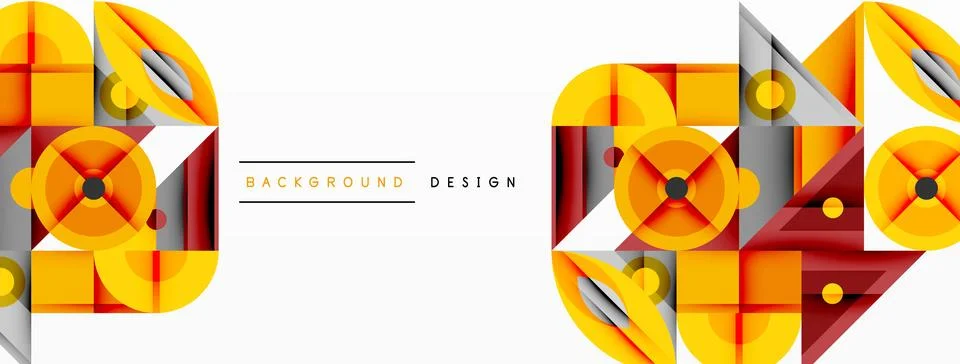 Dynamic geometric composition with sharp angles, circular forms, and gradient Stockillustratie