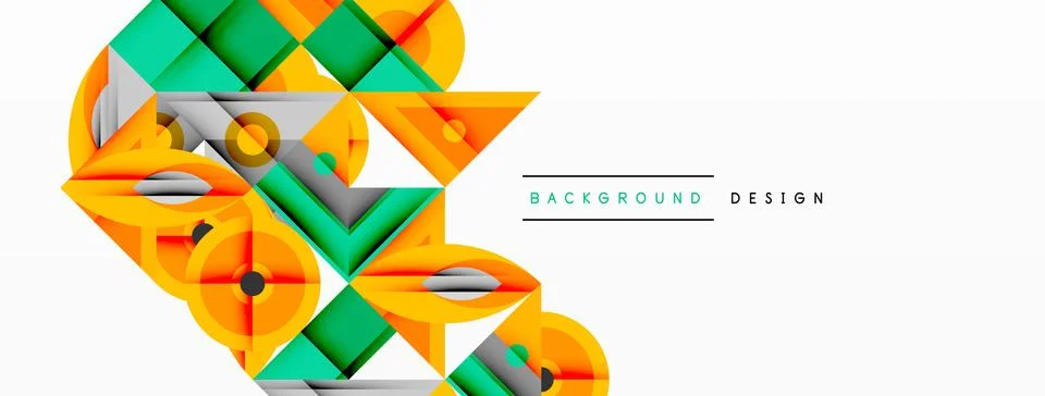 Dynamic geometric composition with sharp angles, circular forms, and gradient 스톡 일러스트