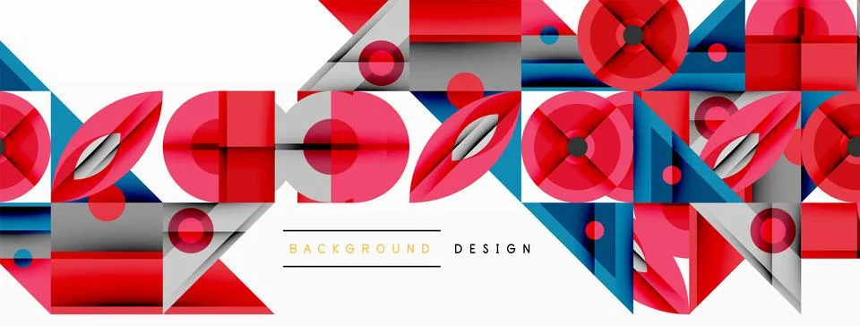Dynamic geometric composition with sharp angles, circular forms, and gradient 스톡 일러스트