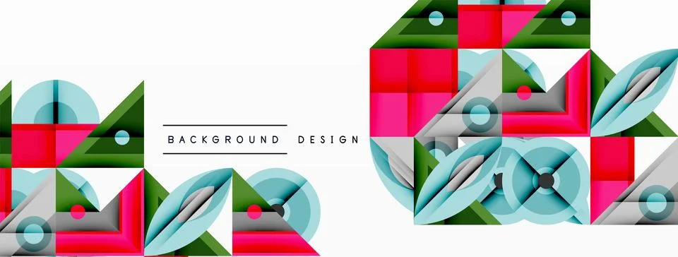 Dynamic geometric composition with sharp angles, circular forms, and gradient 스톡 일러스트