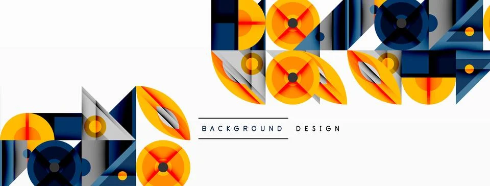 Dynamic geometric composition with sharp angles, circular forms, and gradient Stockillustratie