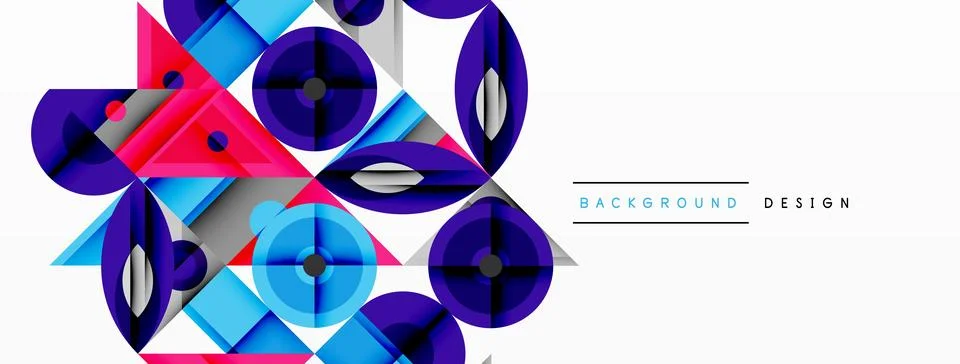 Dynamic geometric composition with sharp angles, circular forms, and gradient 스톡 일러스트