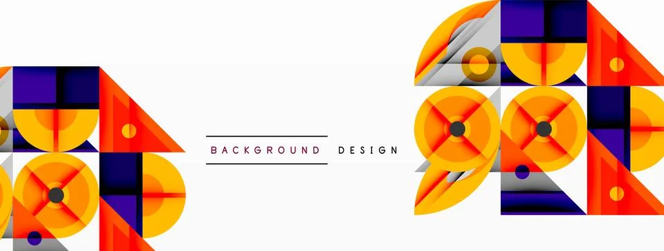 Dynamic geometric composition with sharp angles, circular forms, and gradient イラスト素材