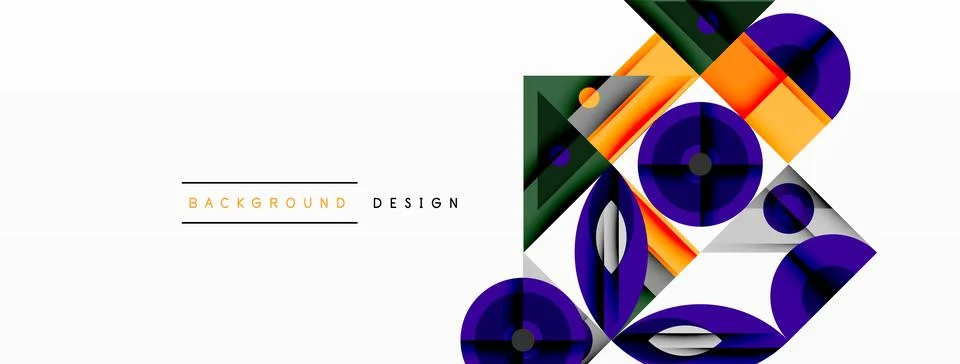 Dynamic geometric composition with sharp angles, circular forms, and gradient 스톡 일러스트