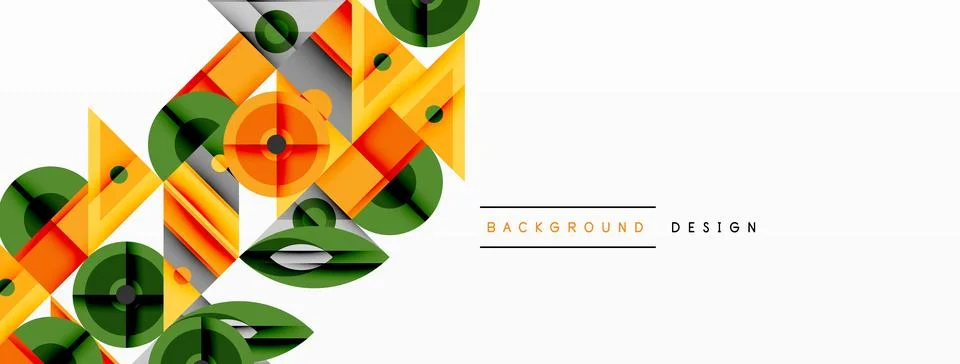 Dynamic geometric composition with sharp angles, circular forms, and gradient 스톡 일러스트