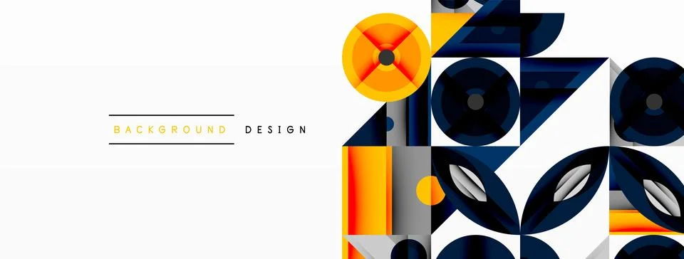 Dynamic geometric composition with sharp angles, circular forms, and gradient イラスト素材