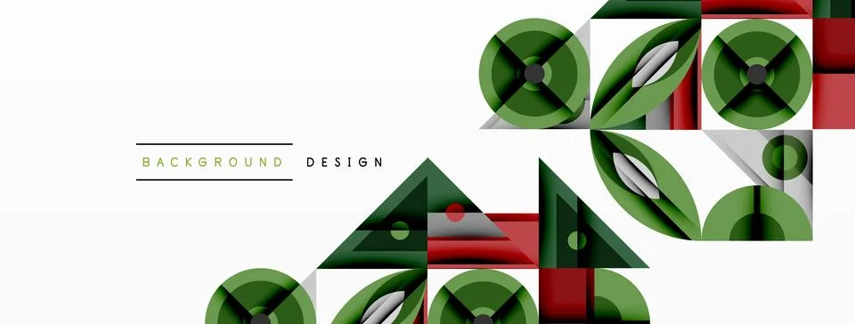 Dynamic geometric composition with sharp angles, circular forms, and gradient Stock Illustration