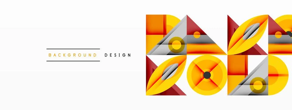 Dynamic geometric composition with sharp angles, circular forms, and gradient Stock Illustration