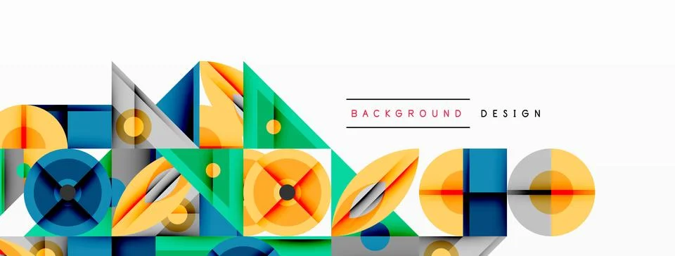 Dynamic geometric composition with sharp angles, circular forms, and gradient イラスト素材