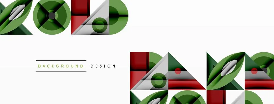 Dynamic geometric composition with sharp angles, circular forms, and gradient Stock Illustration