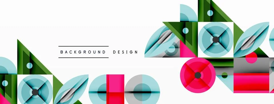 Dynamic geometric composition with sharp angles, circular forms, and gradient イラスト素材