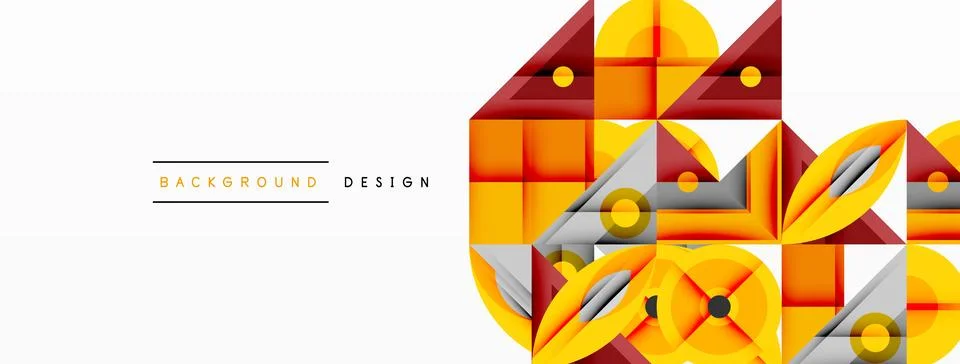 Dynamic geometric composition with sharp angles, circular forms, and gradient Stockillustratie