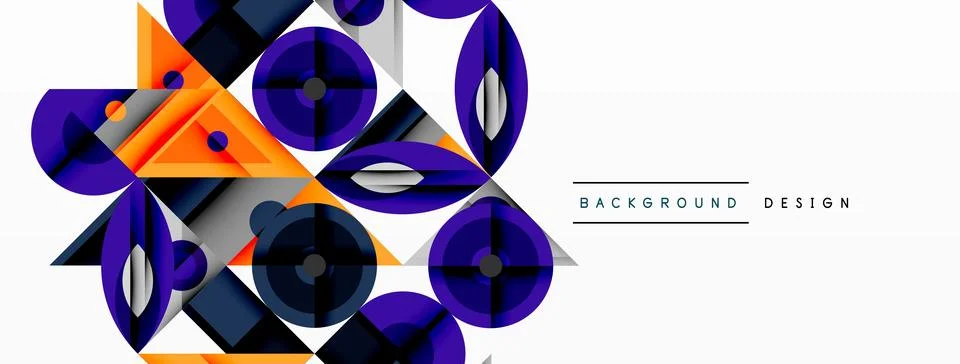 Dynamic geometric composition with sharp angles, circular forms, and gradient イラスト素材