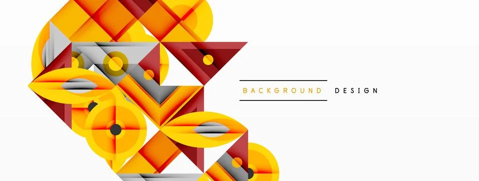 Dynamic geometric composition with sharp angles, circular forms, and gradient 스톡 일러스트