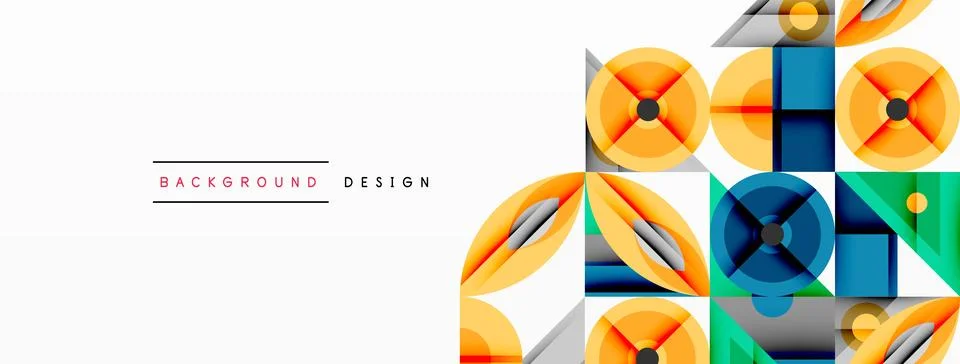 Dynamic geometric composition with sharp angles, circular forms, and gradient 스톡 일러스트