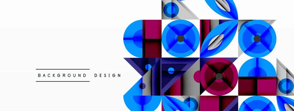 Dynamic geometric composition with sharp angles, circular forms, and gradient 스톡 일러스트