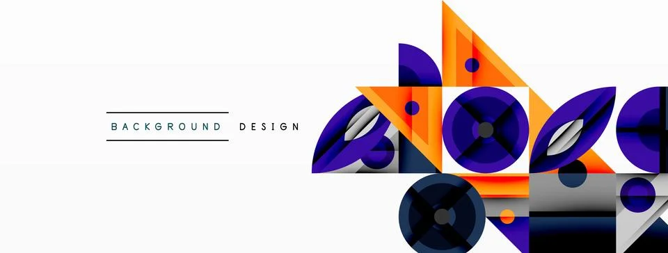Dynamic geometric composition with sharp angles, circular forms, and gradient 스톡 일러스트