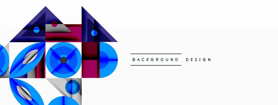 Dynamic geometric composition with sharp angles, circular forms, and gradient イラスト素材