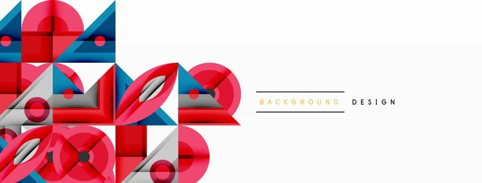 Dynamic geometric composition with sharp angles, circular forms, and gradient Stock Illustration