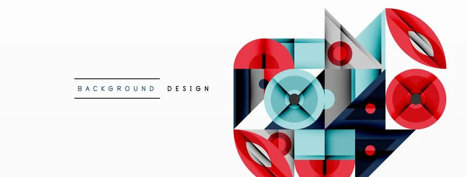 Dynamic geometric composition with sharp angles, circular forms, and gradient 스톡 일러스트