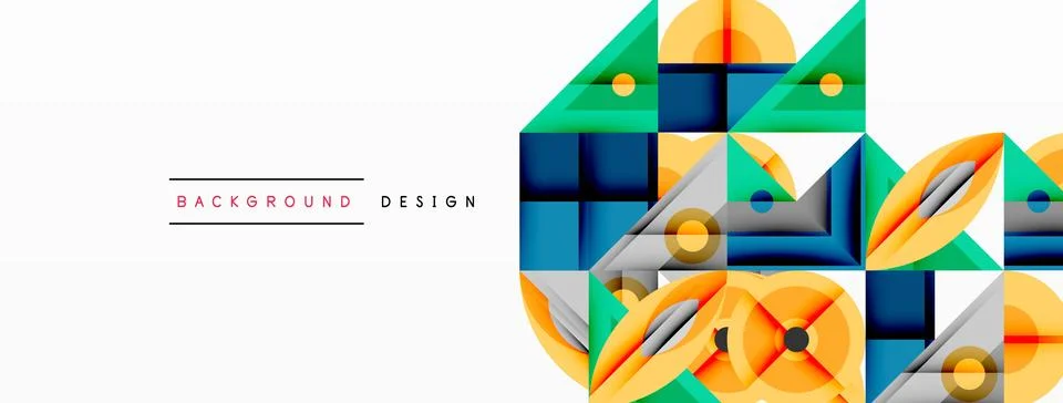 Dynamic geometric composition with sharp angles, circular forms, and gradient 스톡 일러스트