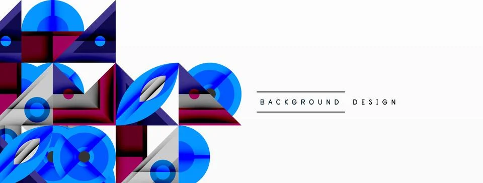 Dynamic geometric composition with sharp angles, circular forms, and gradient Stockillustratie