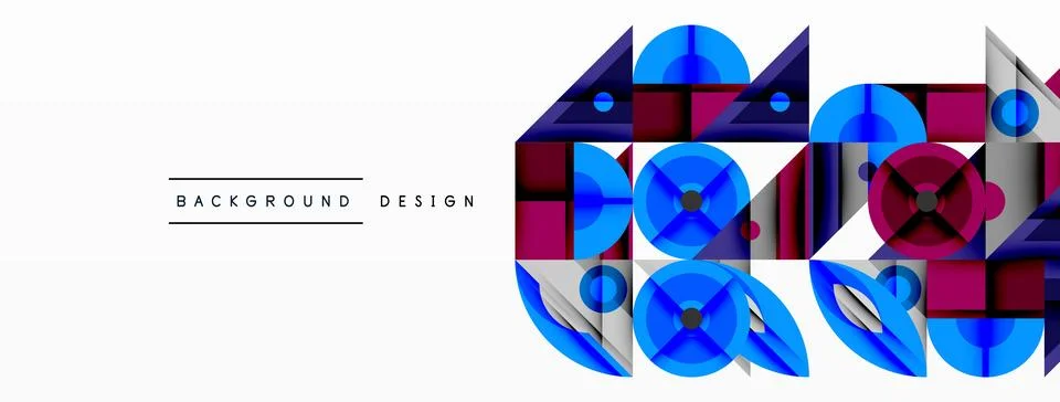Dynamic geometric composition with sharp angles, circular forms, and gradient 스톡 일러스트