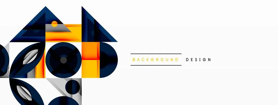 Dynamic geometric composition with sharp angles, circular forms, and gradient Stockillustratie