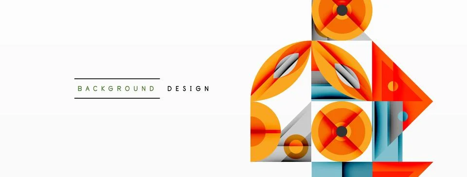 Dynamic geometric composition with sharp angles, circular forms, and gradient 스톡 일러스트