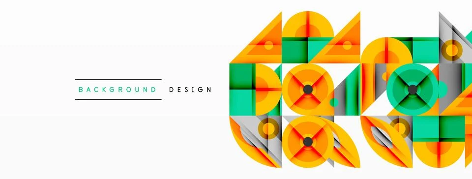 Dynamic geometric composition with sharp angles, circular forms, and gradient Stockillustratie