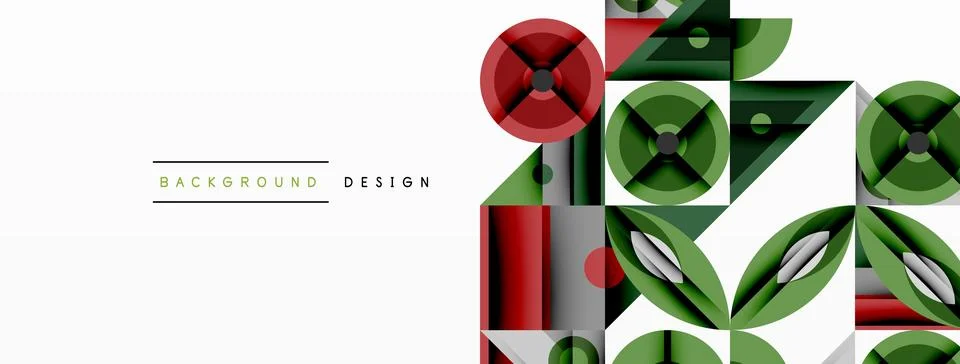 Dynamic geometric composition with sharp angles, circular forms, and gradient Stock Illustration