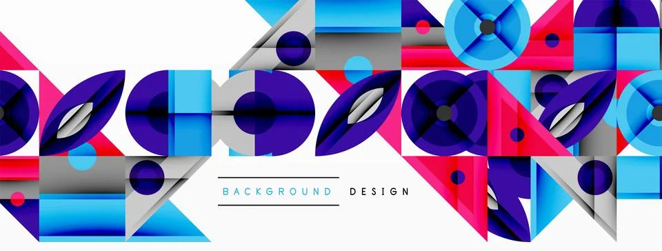 Dynamic geometric composition with sharp angles, circular forms, and gradient イラスト素材