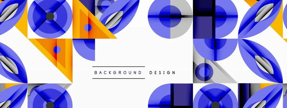 Dynamic geometric composition with sharp angles, circular forms, and gradient Stock Illustration
