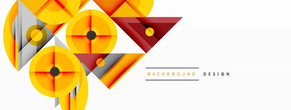 Dynamic geometric composition with sharp angles, circular forms, and gradient 스톡 일러스트