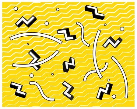 Dynamic Geometric Composition in Yellow Stock Illustration