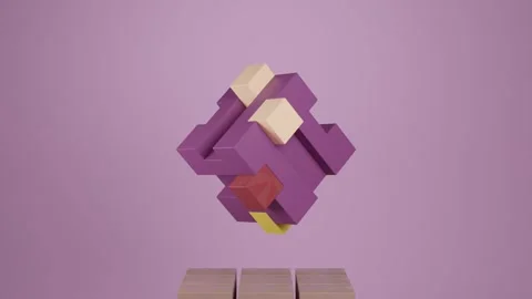 Dynamic Geometric Cubic Motion: Abstract 3D Animation of Nested Cubes Moving Stock-Footage 265588120