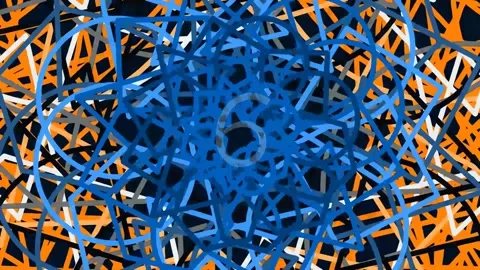 Dynamic geometric data flow background with interconnected lines and nodes Stock Footage 342205541